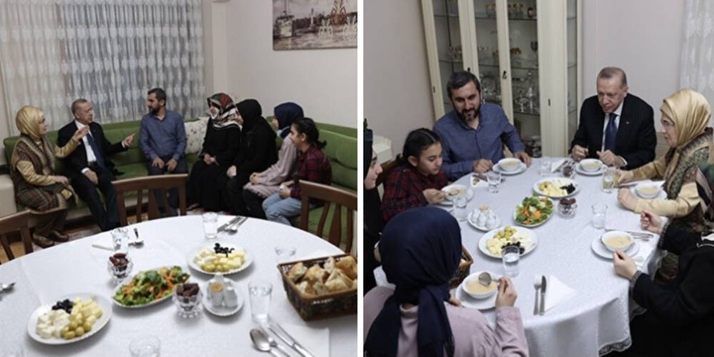 Üçüncü iftar vatandaşla… Erdoğan çifti Kılıçarslan ailesine misafir oldu