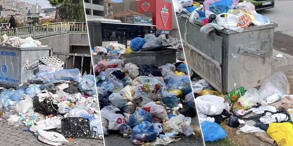 CHP’nin yüzde 62 oy aldığı Çiğli’de sokaklar çöplüğe döndü!