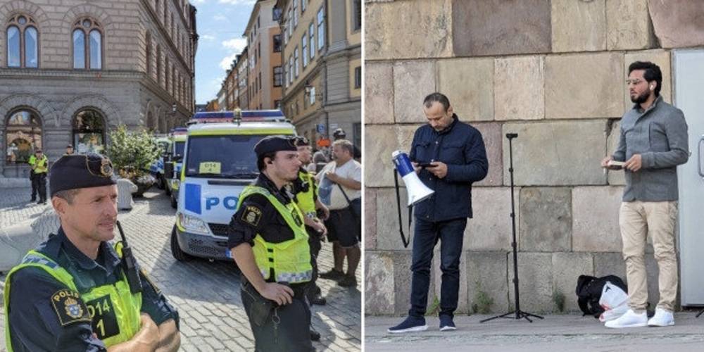 İsveç'te aynı alçaklık: 150 polisin korumasıyla parlamento binası önünde Kur'an-ı Kerim'e saldırdılar