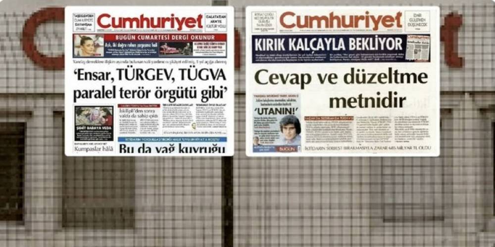 TÜGVA'yı manşetten hedef alan Cumhuriyet Gazetesi, haberinin yalan olduğunu da manşetten verdi!