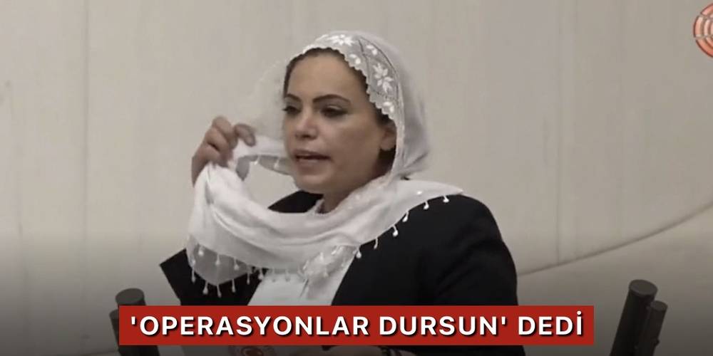 HDP’li Remziye Tosun 'operasyonlar dursun' dedi, tülbentle provokasyon yaptı
