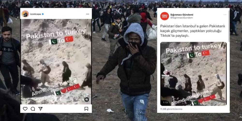 Pakistanlıların kitleler halinde Türkiye sınırından giriş yaptığını gösteren görüntüler gerçek dışı