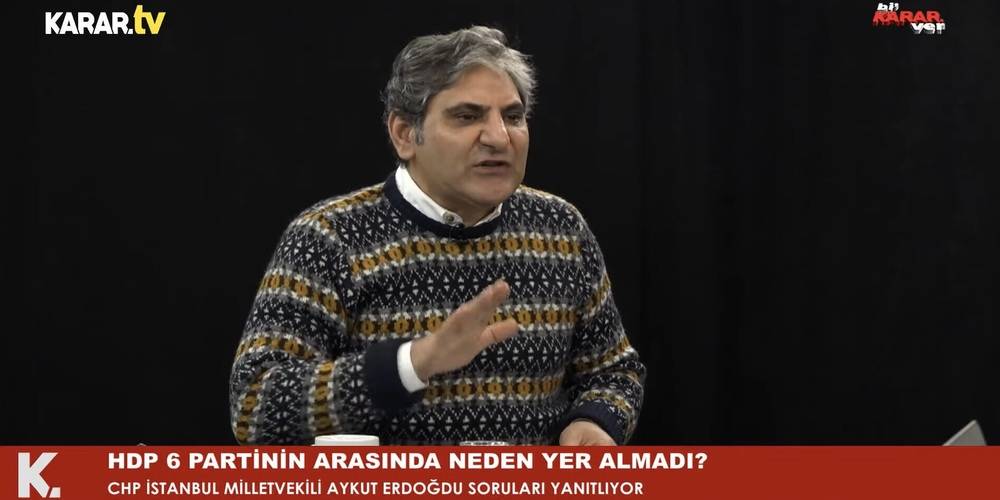 CHP İstanbul Milletvekili Aykut Erdoğdu, HDP’nin terör örgütü gibi yansıtıldığı bu yüzden açıkça görüntü verilmediği imasında bulundu: “HDP’yi terör örgütünden kurtarmalıyız”