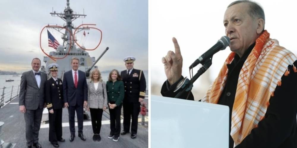 İstanbul Boğazı'na demirleyen ABD savaş gemisinde Türk bayrağı detayı! Cumhurbaşkanı Erdoğan: Bunlara öyle çakalım ki bellerini doğrultamasınlar