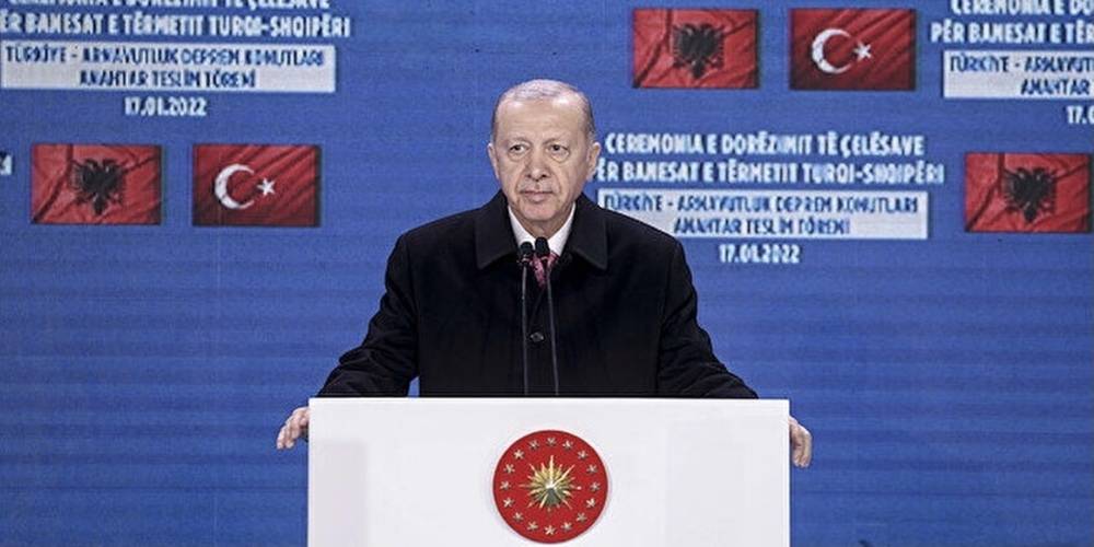 Arnavutluk'a TOKİ deprem konutları... Cumhurbaşkanı Erdoğan: Elimizdeki imkanları dostlarımızla paylaştık