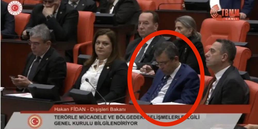 CHP Genel Başkanı Özgür Özel, Terörle Mücadele Oturumu'nda uyudu