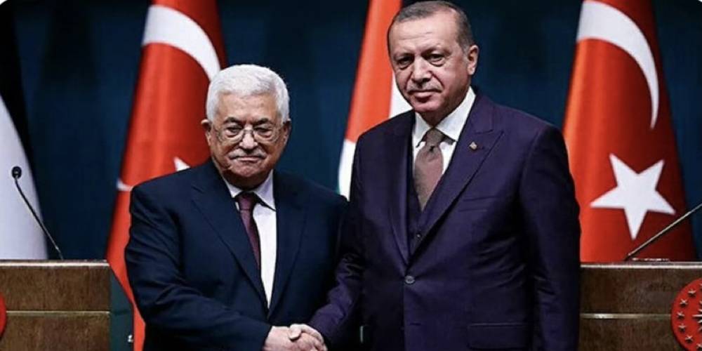 Cumhurbaşkanı Recep Tayyip Erdoğan, Filistin lideri Mahmud Abbas ile görüşüyor
