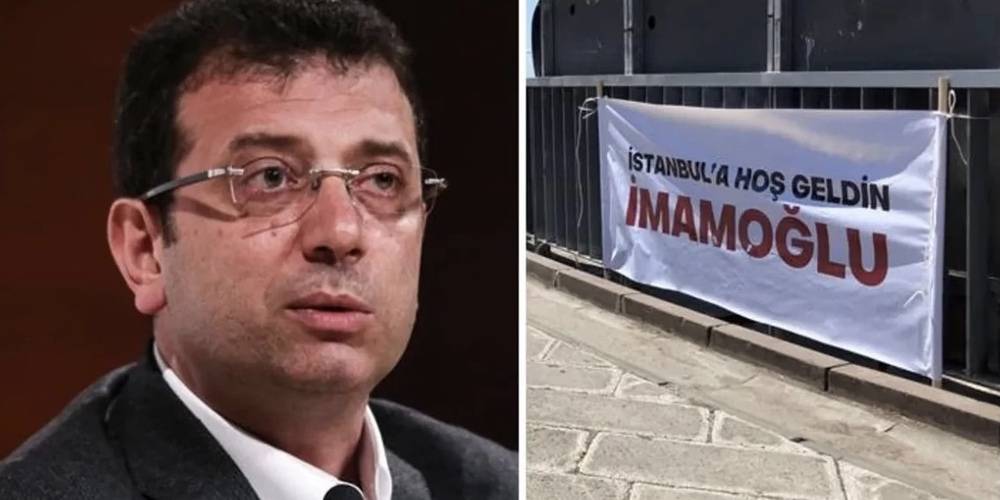 Tatilden dönen İBB Başkanı’na pankartlı protesto: ‘İstanbul’a hoş geldin İmamoğlu’