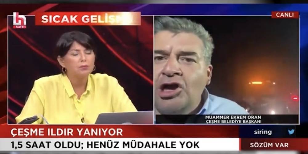Halk TV’nin “Çeşme’deki yangına müdahale yok” yayınını CHP’li başkan yalanladı