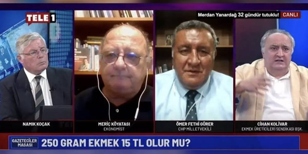 Türk milletine hakaret eden Kolivar yine sahnede! TELE 1'de ekmek üzerinden algı operasyonu