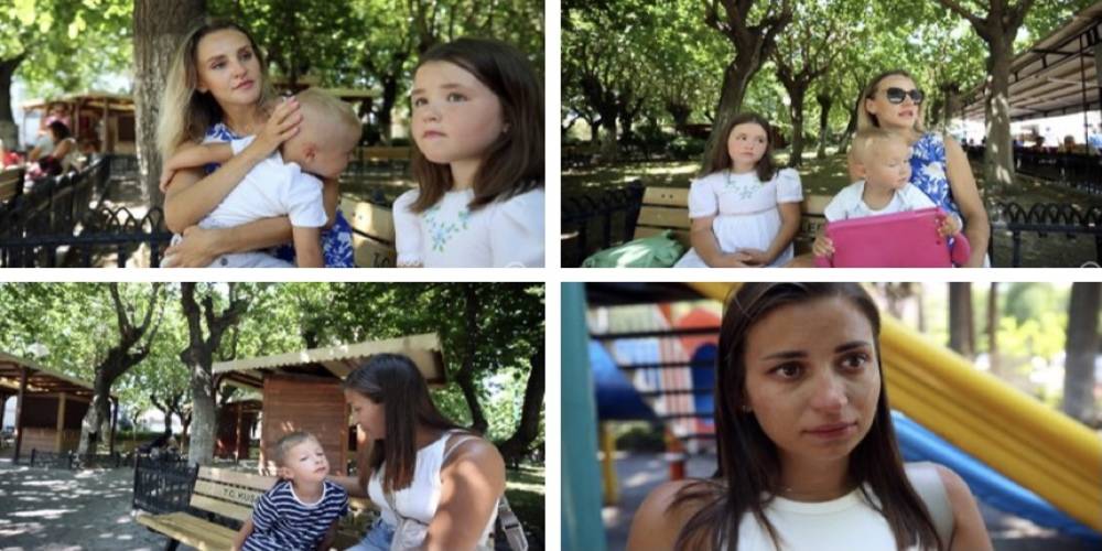 Ukraynalı kadın ve çocukların "Babalar Günü" özlemi