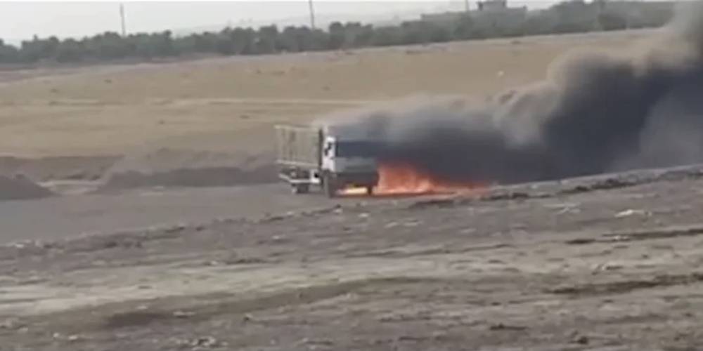 Terör örgütünün eylemi önlendi: Fırat Kalkanı Harekat bölgesinde bomba yüklü kamyon imha edildi!