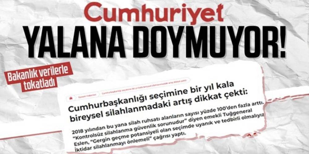 İçişleri Bakanlığı’nda Cumhuriyet Gazetesi’nin bireysel silahlanma iddialarına belgeli yalanlama