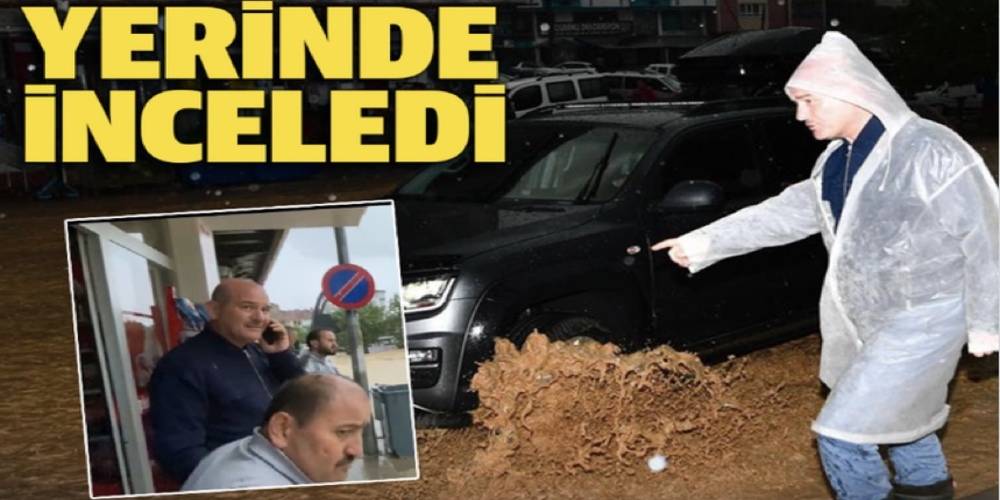 Bakan Soylu Ankara'da: Sağanağın vurduğu noktalarda incelemelerde bulundu