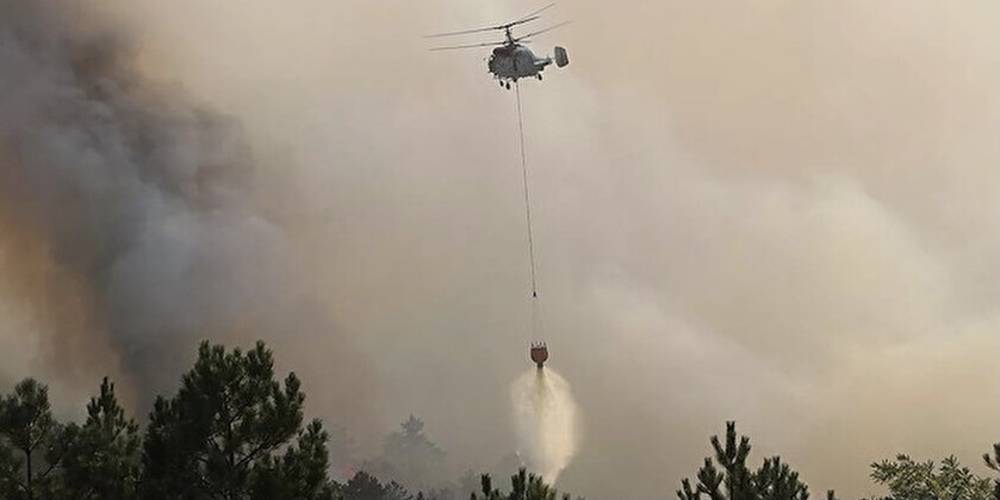 Orman Genel Müdürlüğü 20 helikopter ve 14 uçakla Marmaris'teki yangına müdehale ediliyor