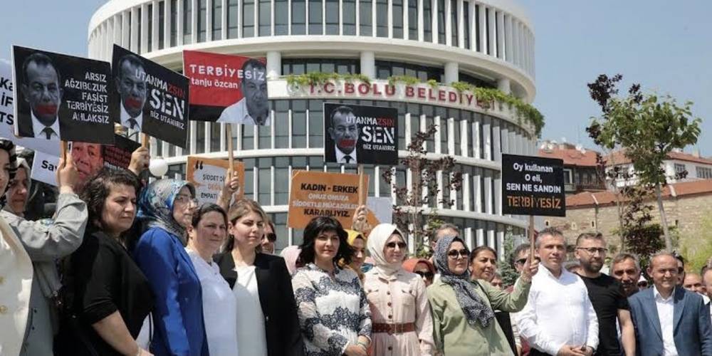 CHP’li Tanju Özcan'ın kadın meclis üyesine yönelik ahlaksız sözleri protesto edildi