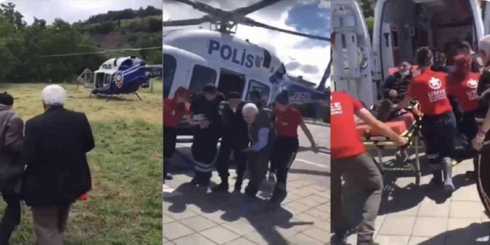 Taşkınların yaşandığı Bartın'da hasta vatandaşlara helikopterlerle ulaşıldı