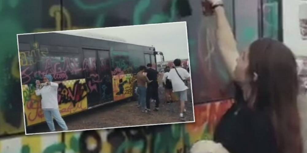Toplu ulaşımda sınıfta kalan İBB Yenikapı'da otobüs boyama etkinliği düzenleyince tepki çekti…
