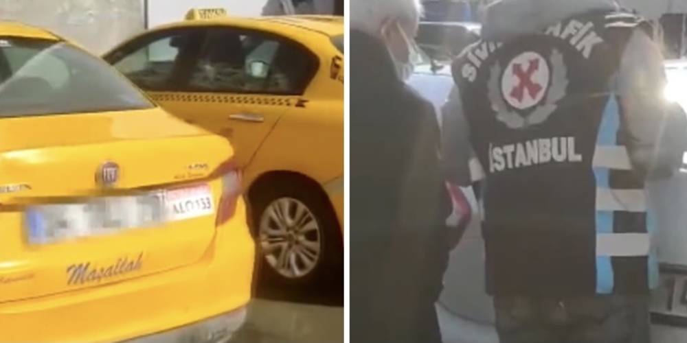 Fatih'te yaşlı kadını almayan taksiciler trafikten men edildi
