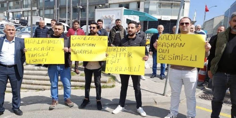 CHP'li Tekirdağ Belediyesi'nin plakalarını iptal ettiği taksicilerden protesto: “Bu sefer onları Kızılpınar'a sokmayacağız. Oylarımız haram olsun”