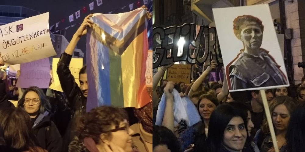 Dertleri ‘kadın’ değil, ahlaksızlık! “Feminist Gece Yürüyüşü” adı altında Taksim’de LGBT-PKK rezilliği…