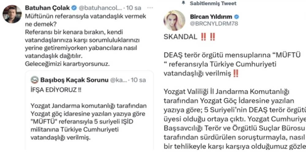 Aykırı’nın sahibi Batuhan Çolak ve Bircan Yıldırım’ndan DAEŞ terör örgütü mensuplarına vatandaşlık verildi yalanı