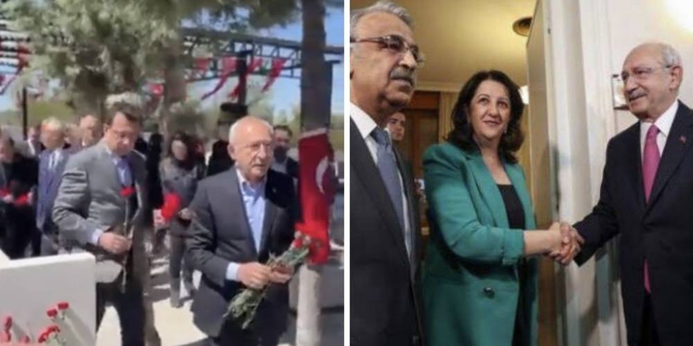 Dün HDP'den destek talep eden Kemal Kılıçdaroğlu'nun iki yüzlülüğü: Gaziantep'te şehitliğe gitti!