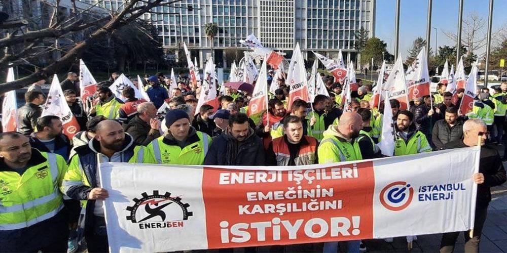 Enerji işçileri 2 gündür İBB önünde iş bırakma eylemi yapıyor
