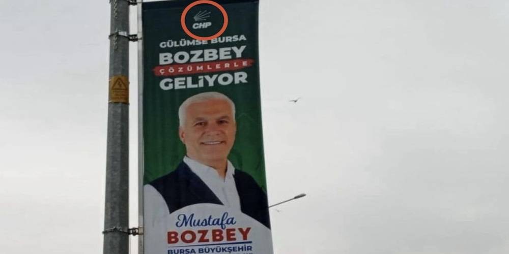 CHP'nin Bursa afişlerinde skandal: Amblemde beş ok kullanıldı!