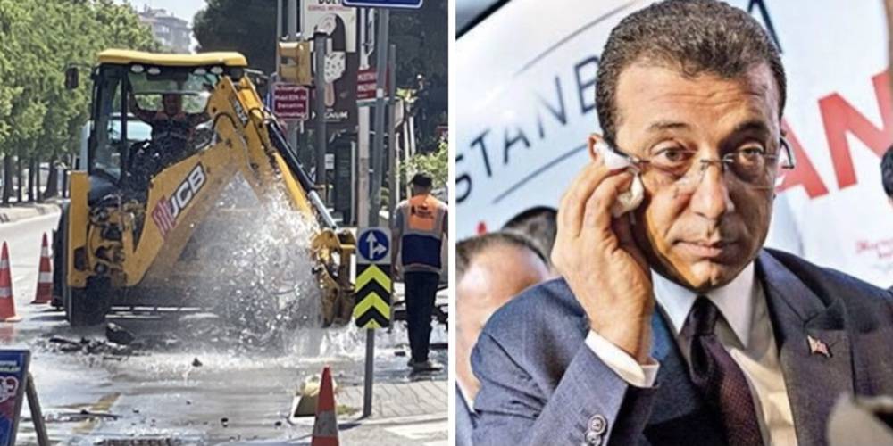 İstanbul Kadıköy'de İSKİ'ye ait içme suyu borusu patladı