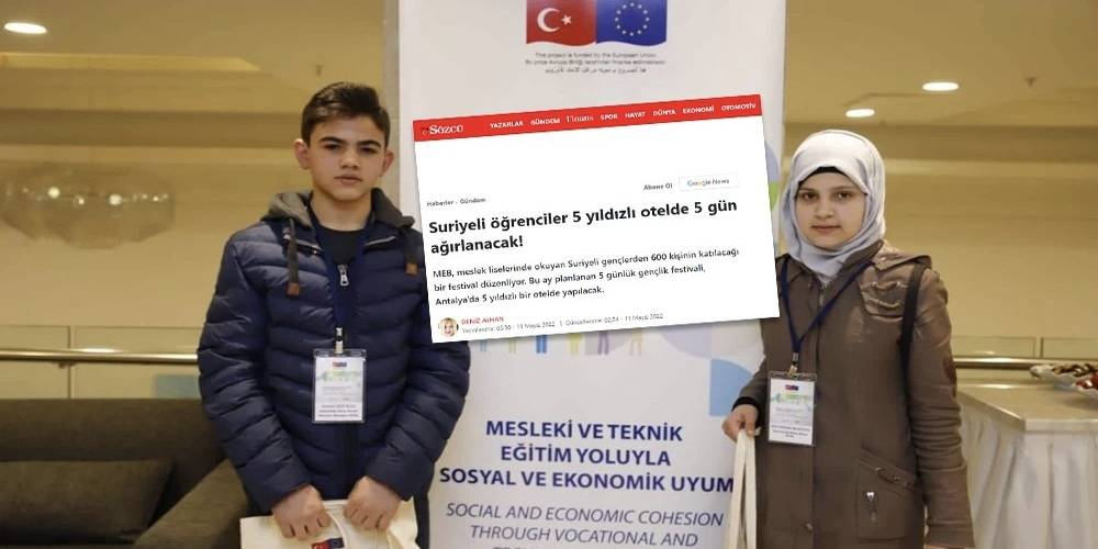 Sözcü Gazetesi’nden, ‘Suriyeli öğrencilere Antalya’da 5 yıldızlı otelde festival’ yalanı