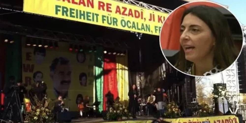 TBMM'de şarkılı destek! CHP'li vekil terörist başının posteri önünde konser veren 'sanatçı' için söyledi!