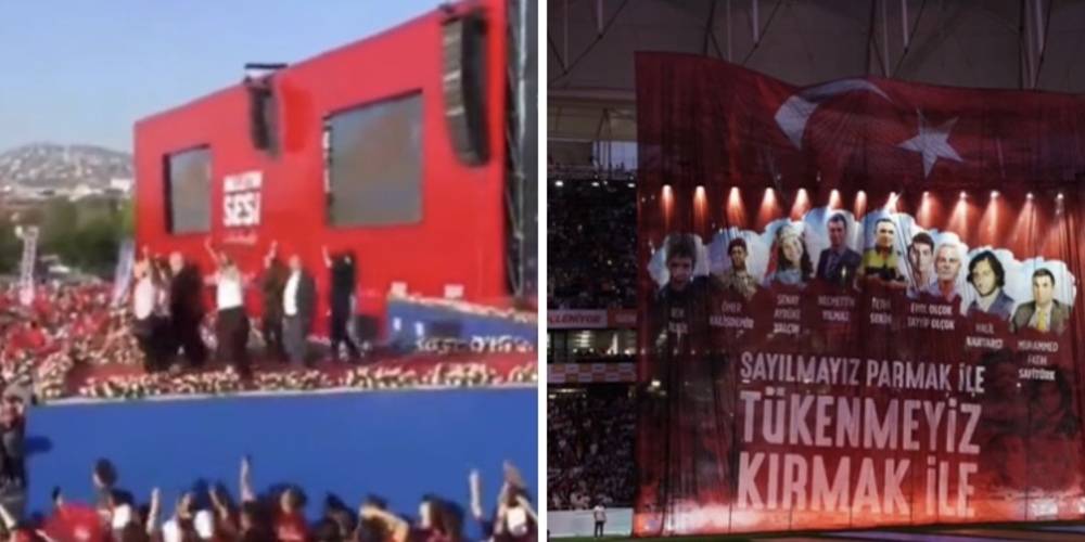 CHP’nin mitinginde PKK sloganı, AK Parti’nin gençlik şöleninde şehitlere dua