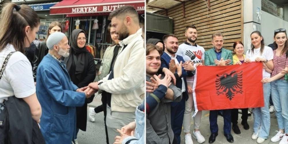 Balkan ülkelerinden gelen gençler, Gaziosmanpaşa, Bayrampaşa ve Ümraniye’de ikamet eden göçmenlerle buluşup Cumhurbaşkanı Erdoğan’a oy istedi