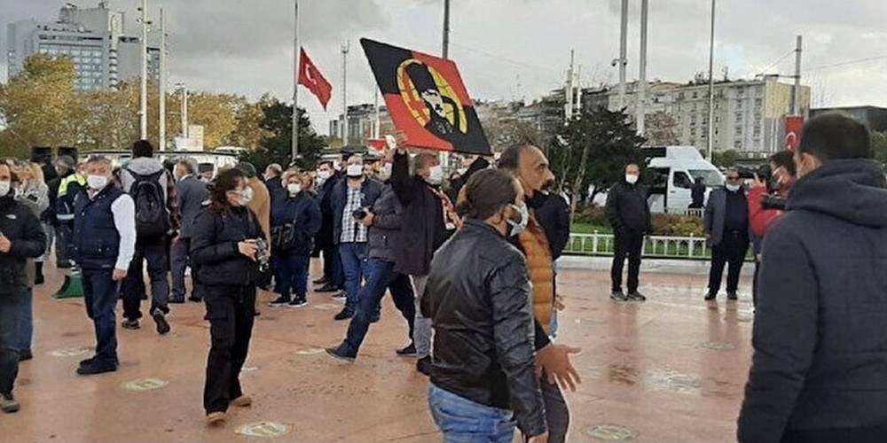Taksim Medyanı’nda CHP’ye “PKK ile iş birliği” protestosu