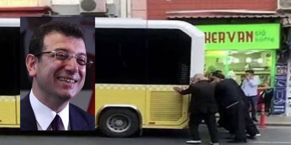 İstanbul'da 'şaşırtmayan manzara' İETT otobüsü elle itildi!