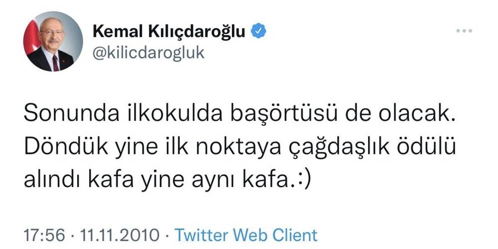 Kılıçdaroğlu, ilkokulda başörtüsü olmasına da karşı çıktı