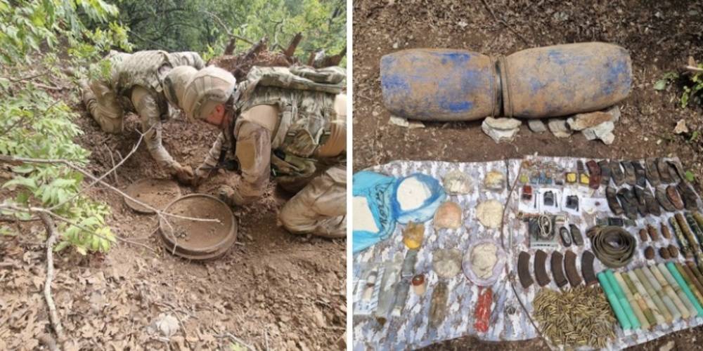Amanoslar'da PKK'ya ait depoda çok sayıda patlayıcı madde ele geçirildi