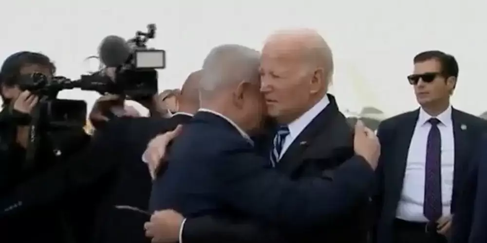 ABD Başkanı Biden İsrail'de: Uçaktan iner inmez Netanyahu ile sarıldılar!