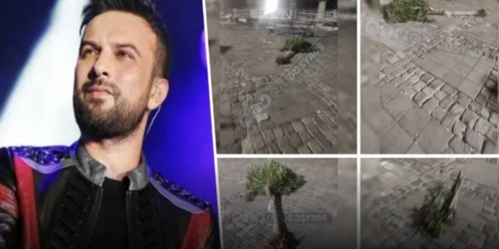 Tarkan'ın İzmir'deki konseri için meydandaki ağaçları söktüler!